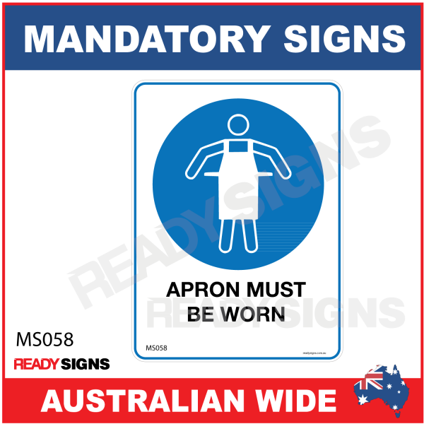 MANDATORY SIGN - MS058 - APRON MUST BE WORN